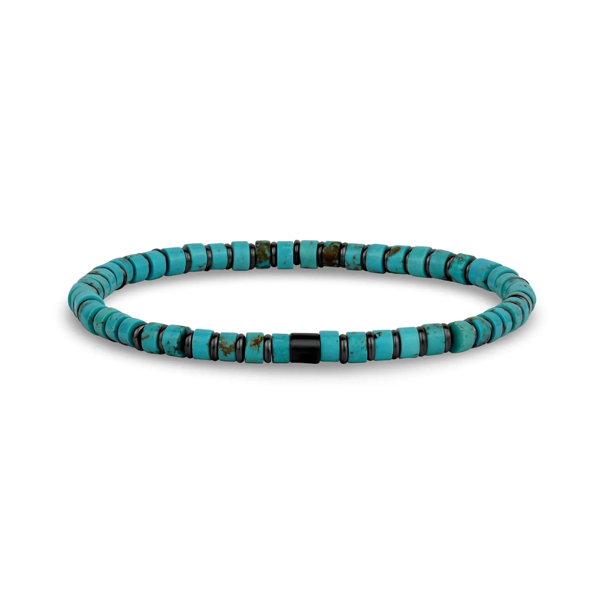 Turquoise and Hematite Bead Bracelet