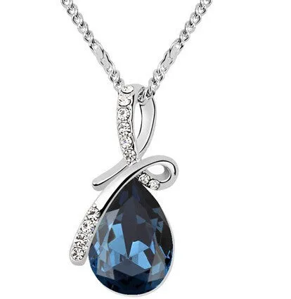 Turquoise Crystal Necklaces Pendants 18K Gold Or Silver Plated Jewellery & Jewerly Necklace Women Fashion Jewelry