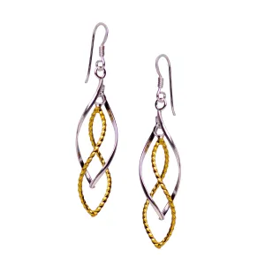 Two Tone Twisted Dangle Earrings