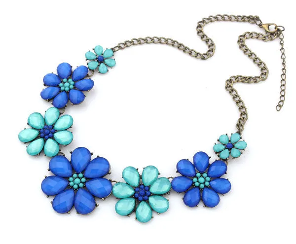 Vintage Jewelry Rhinestone Flower Choker Necklace For Woman New Statement Necklaces Christmas Gift